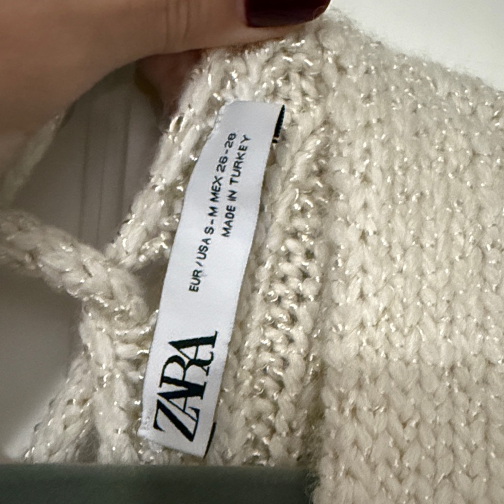Zara Beige Open Knit Cardigan - Picture 3 of 4